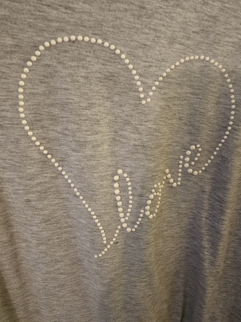 Women’s Grey Heart Stud Sleep Top